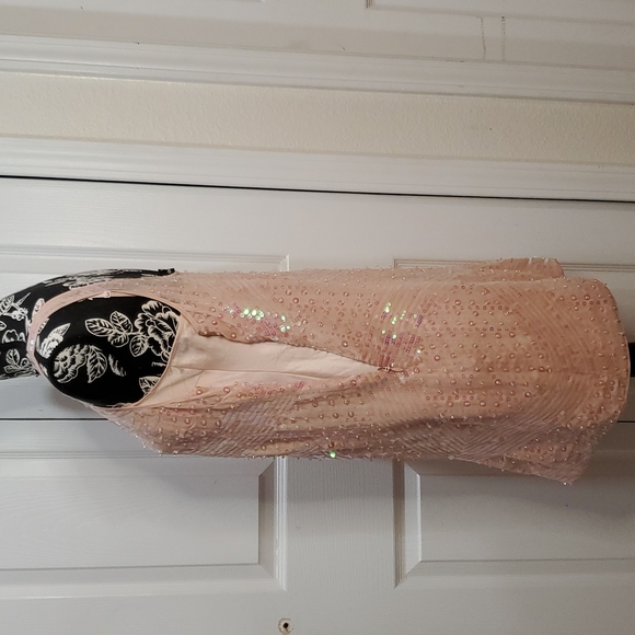 Bebe Pink Iridescent Sequin Shift Dress S - Picture 4 of 13